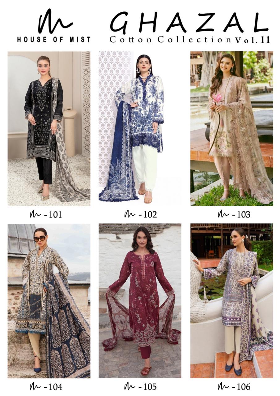 Ghazal Vol 11 By House Of Mist Printed Cotton Dress Material Surat Wholesale Market
